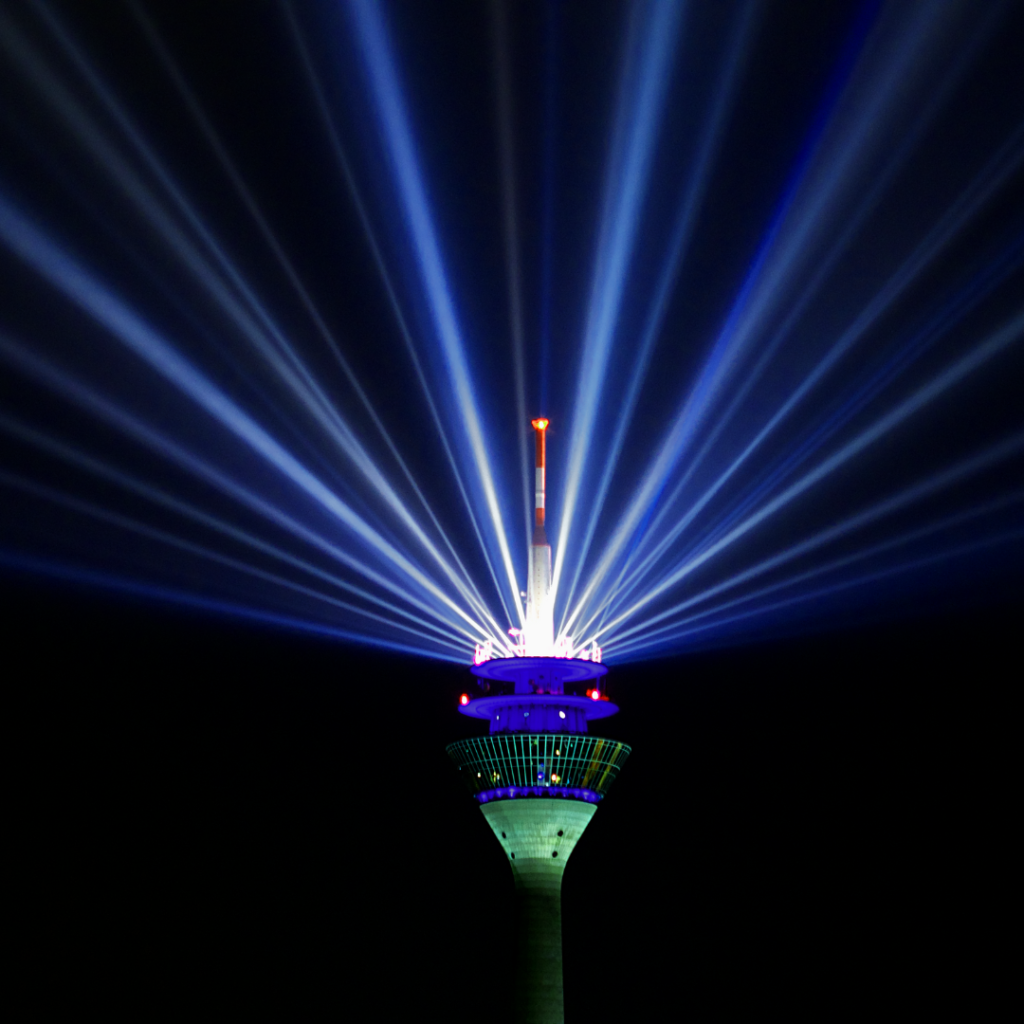 The Stratosphere in Las Vegas illuminated with vibrant LED lighting, showcasing energy-efficient brilliance.