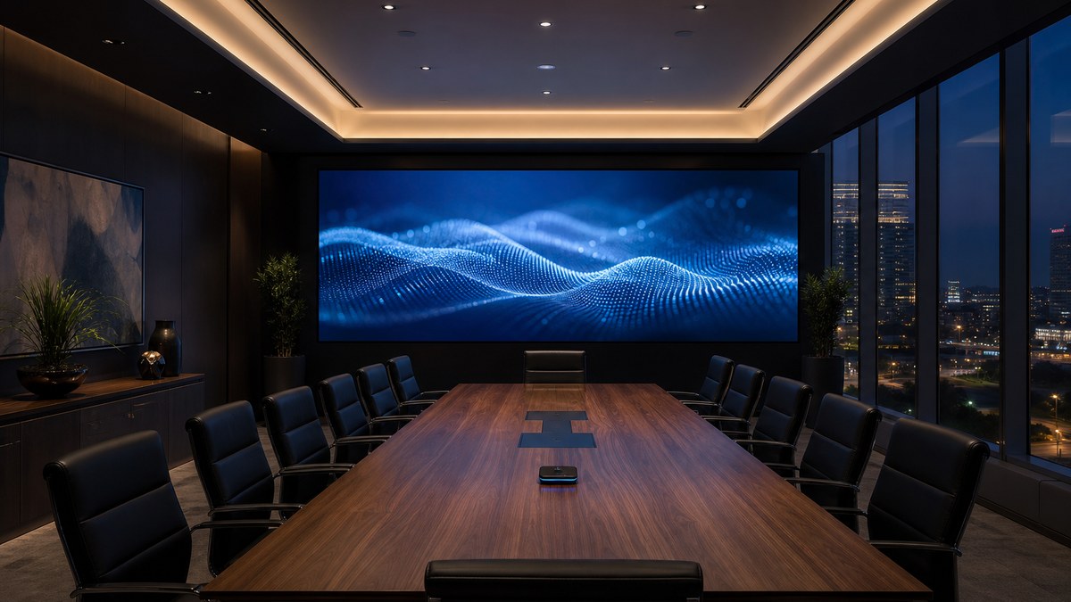 Fine pitch LED video wall in a conference room and executive briefing center in Las Colinas